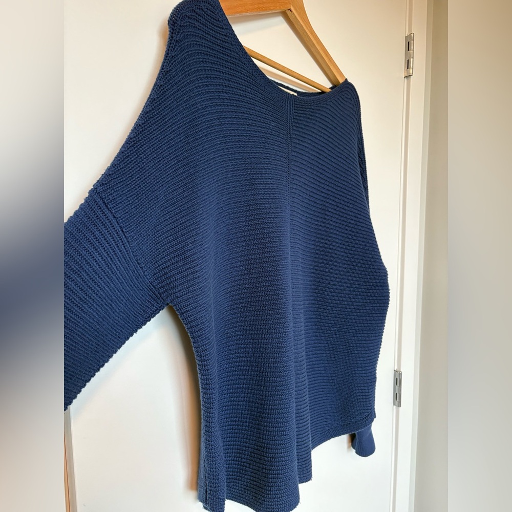 White Stuff Merino Wool Navy Crew Neck Sweater | Size Large - Picture 5 of 8